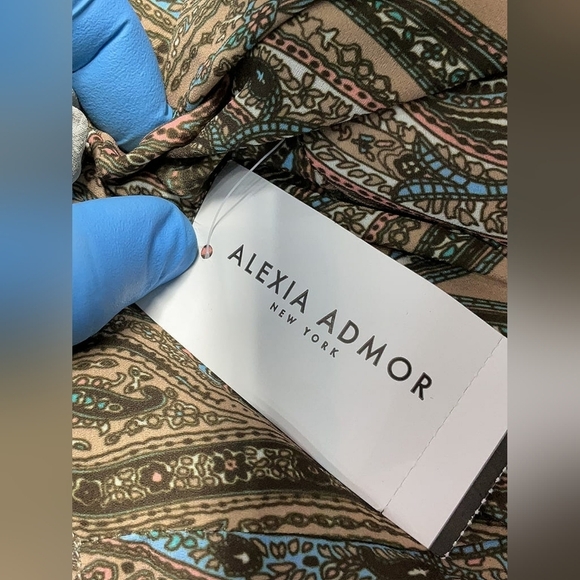 ALEXIA ADMOR Paisley Print Off-the-Shoulder Dress - Size M - NWT - Picture 13 of 14